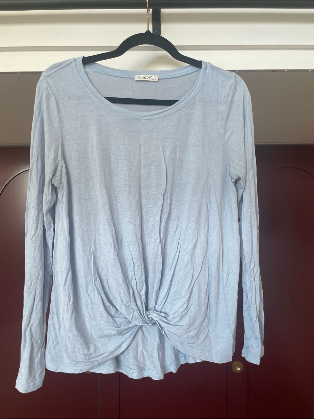 cloth & stone Light Blue Long Sleeve Knot Front Tee